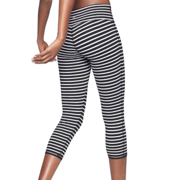 Athleta Pants - Athleta Stripes Chaturanga Capri leggings size small very gently used